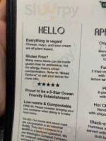 Sealevel City Vegan Diner menu
