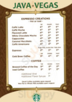 Java Vegas Coffee menu