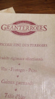 Granterroirs menu