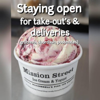 Mission Street Ice Cream Yogurt Featuring Mcconnell's Fine Ice Creams food