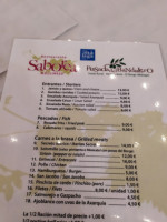 Saborea menu