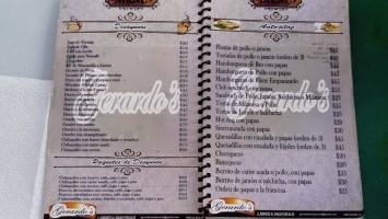 Gerardo's menu