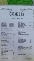 Gomier's menu