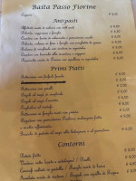 Baita Passo Fiorine menu