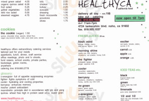 Healthyca menu