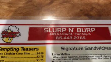 Slurp N Burp menu