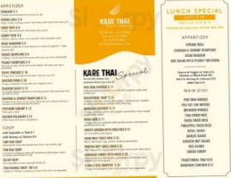 Kare Thai menu