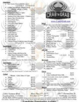 Crab 'n Grab menu