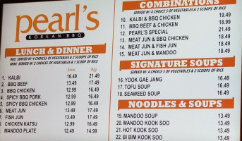Pearl's Korean Bbq menu