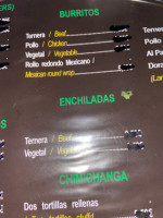 Mexicano menu