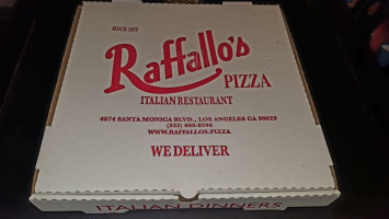 Raffallos Pizza menu