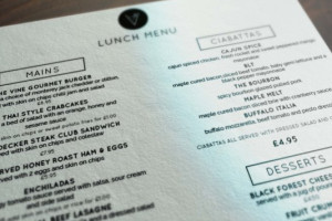 The Vine Bar And Restaurant menu