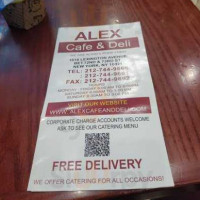 Alex Cafe Deli menu