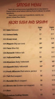 Satoshi Sushi menu