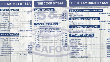 S A Seafood menu