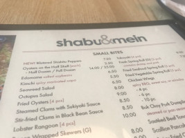 Shabu Mein menu