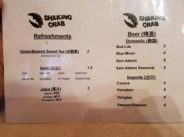 Shaking Crab menu