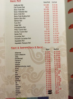Sushi 'n ' Pop Incorporated menu
