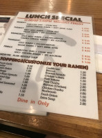 Tanaka Ramen menu