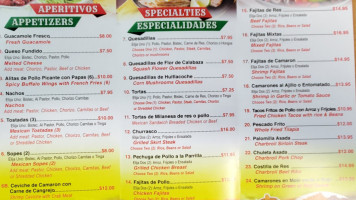 Tacos Locos menu