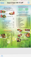 Swan Crepe menu