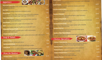 Tandav Indian Cuisine menu