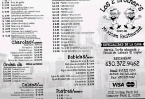 Los 2 Brothers Mexican menu