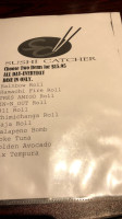 Sushi Catcher menu