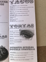 Tata's Burrito menu