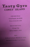 Tasty Gyro Coney Island menu
