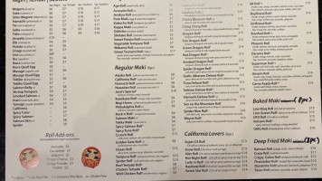 Eighty-eight Sushi Ramen menu