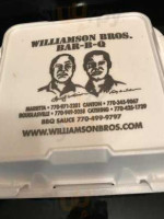 Williamson Brothers -b-q menu
