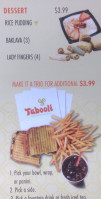 Tabooli menu