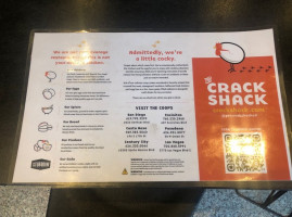 The Crack Shack menu