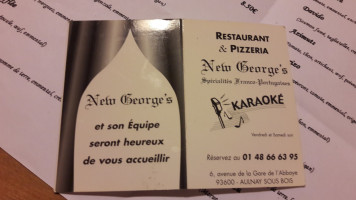 New Georges Restaurant Karaoke menu