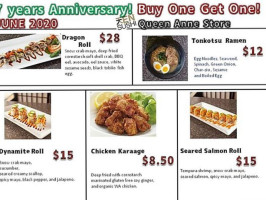 Ten Sushi Seattle menu