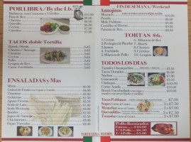 Xochitl Tortillería Mexicana Y Pizzería menu