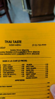 Thai Taste Of West Chester menu