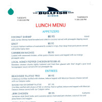 The Bullfish Bistro menu