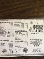 Tony's Burrito Hut menu