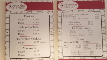The Cookie Element menu