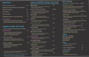 Tipsy Taco Cantina menu