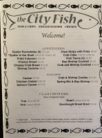 The City Fish menu