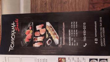 Tomoyama Sushi menu