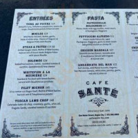 Cafe Sante menu