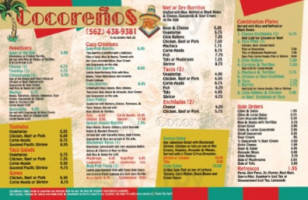 Coco Renos menu