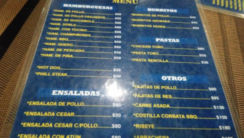 Tarros Burger menu