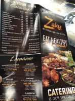 Zaki Mediterranean Grill menu