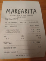 Margarita menu