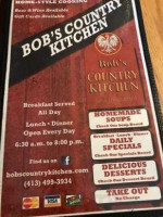 Bob's Country Kitchen menu
